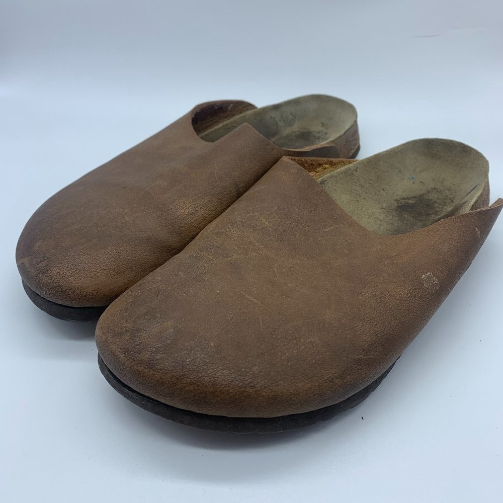 Birkenstock Amsterdam Birki's Women's Leather Mules Clogs Brown 41